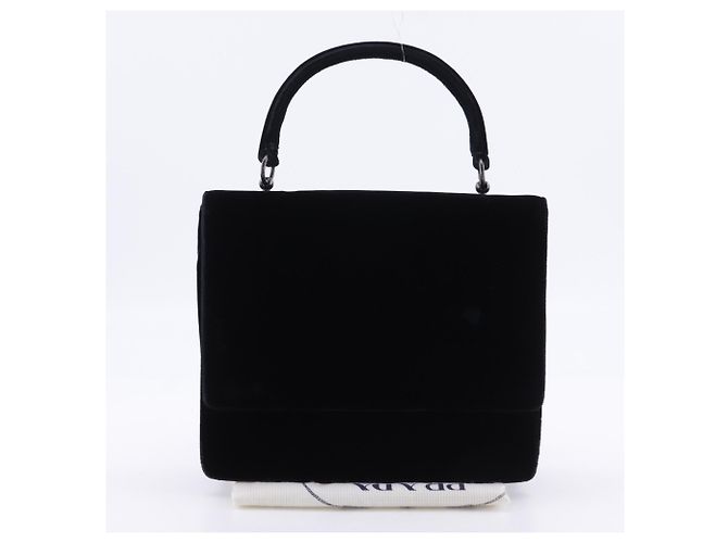 Prada Vintage Samt-Handtasche Schwarz - Ansicht 20