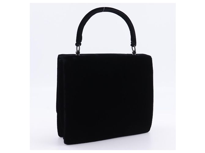 Prada Vintage Samt-Handtasche Schwarz - Ansicht 3