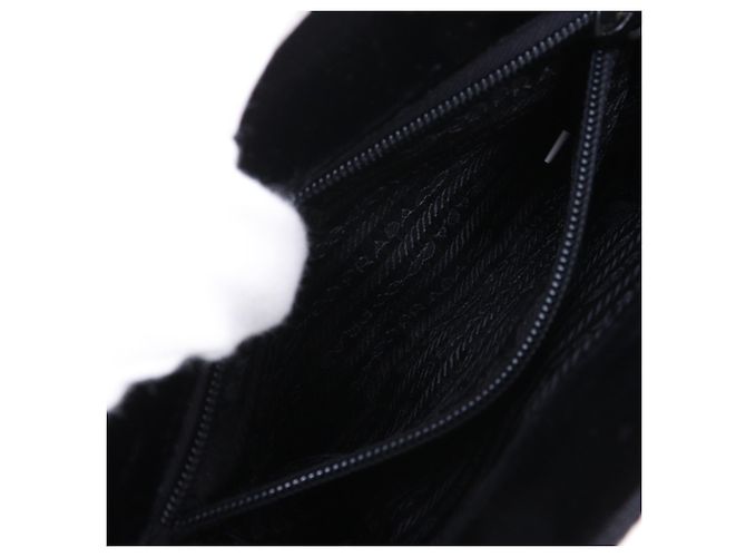 Prada Vintage Samt-Handtasche Schwarz - Ansicht 7