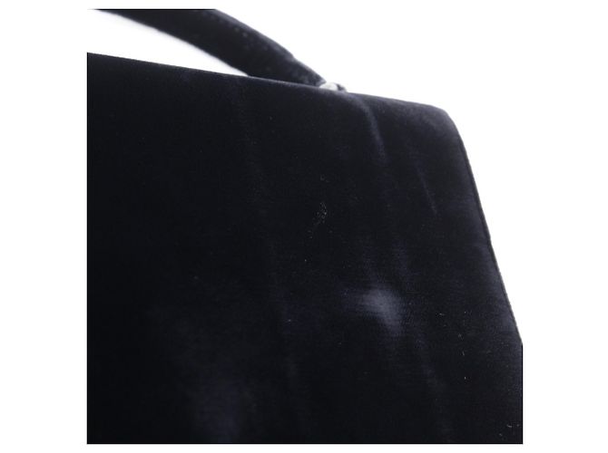 Prada Vintage Samt-Handtasche Schwarz - Ansicht 8
