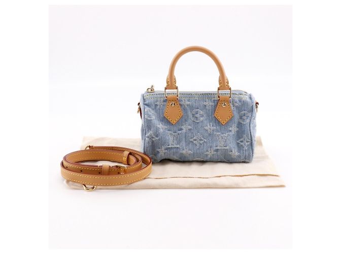 Borsa a mano Nano Speedy Louis Vuitton Blu chiaro - vista 11