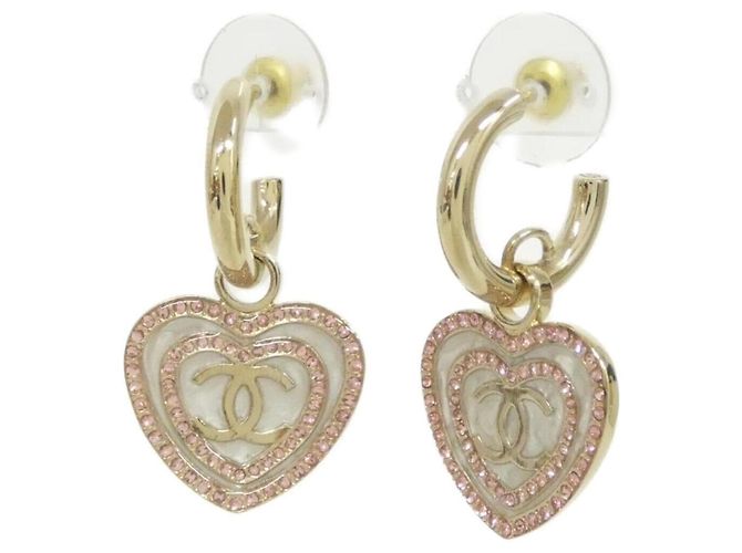 Orecchini a perno Chanel in oro, rosa e bianco D'oro - vista 2