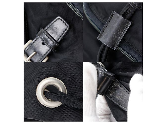 Prada Nylon-Rucksack / Tagesrucksack Schwarz - Ansicht 14