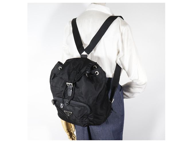 Prada Nylon-Rucksack / Tagesrucksack Schwarz - Ansicht 19