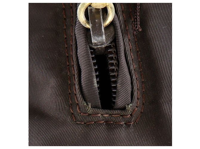 Borsa a mano con logo di perline Prada B3763 Marrone - vista 10
