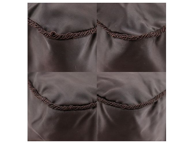 Borsa a mano con logo di perline Prada B3763 Marrone - vista 4