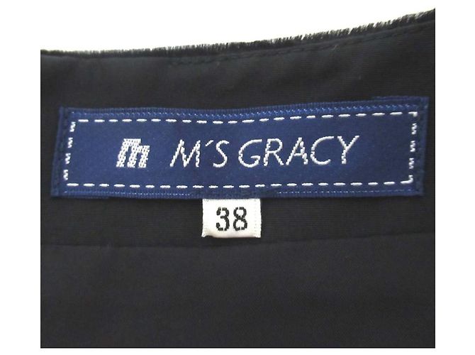 Autre Marque M'S GRACY Blumen-Jacquard-Velourkleid Schwarz - Ansicht 7