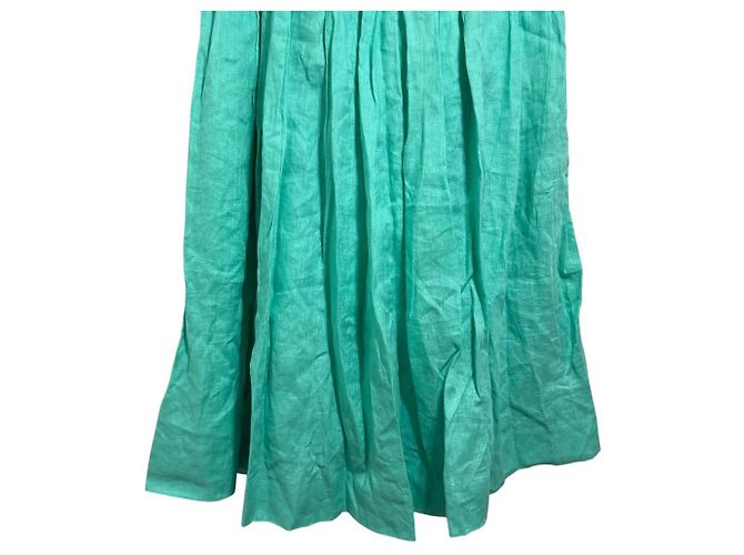 Autre Marque Falda Acampanada CYCLAS 100% Lino Verde Verde claro - vista 4
