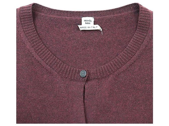 Hermès Hermes Wollstrickjacke Braun Bordeaux - Ansicht 11