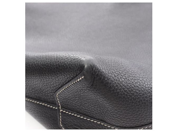 Borsa Tote Hermès Double Sens 45 Nero Blu navy - vista 10