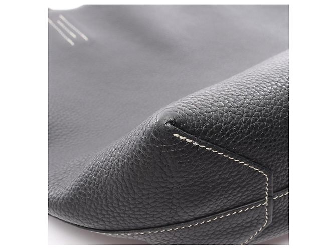 Borsa Tote Hermès Double Sens 45 Nero Blu navy - vista 11
