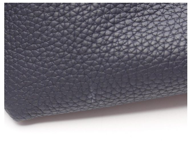 Borsa Tote Hermès Double Sens 45 Nero Blu navy - vista 13