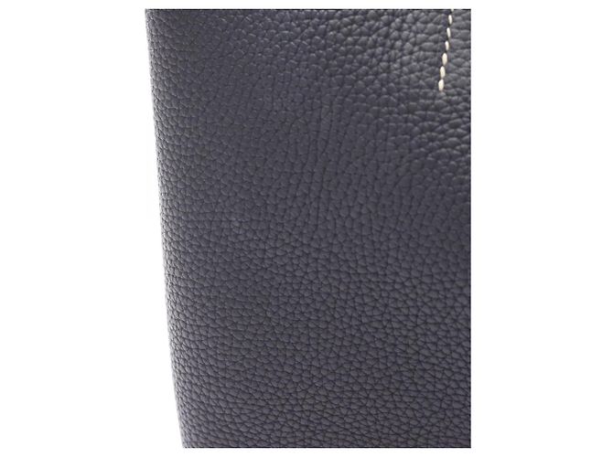 Borsa Tote Hermès Double Sens 45 Nero Blu navy - vista 14