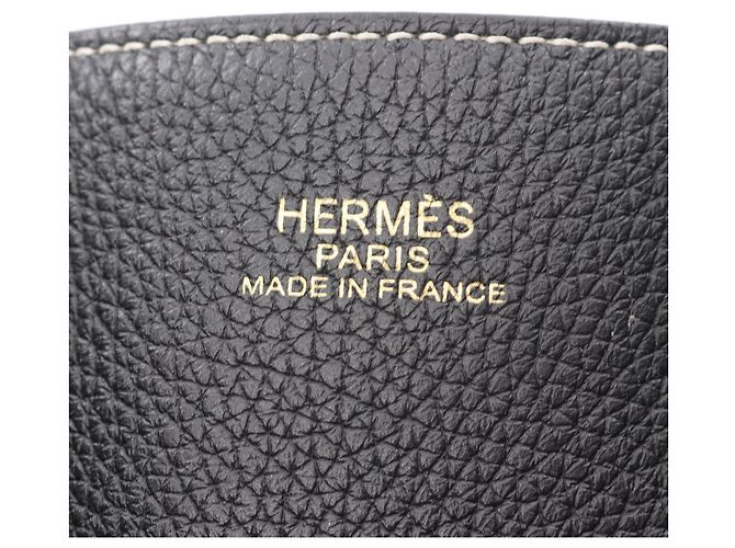 Borsa Tote Hermès Double Sens 45 Nero Blu navy - vista 4