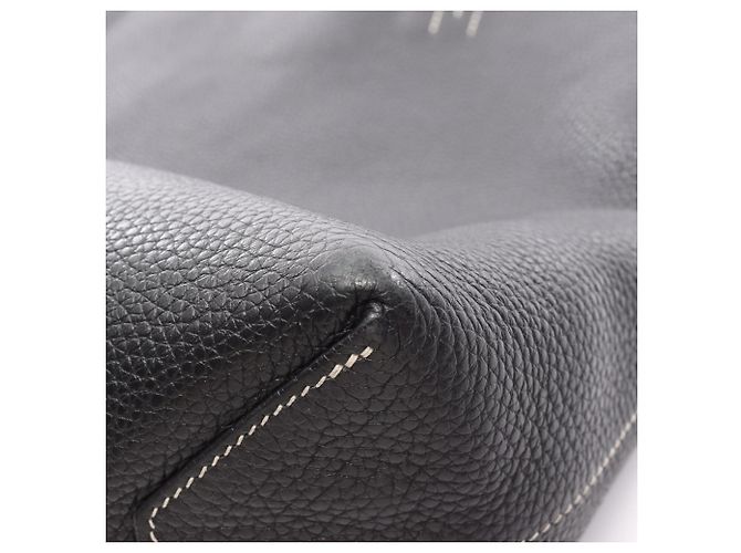 Borsa Tote Hermès Double Sens 45 Nero Blu navy - vista 8
