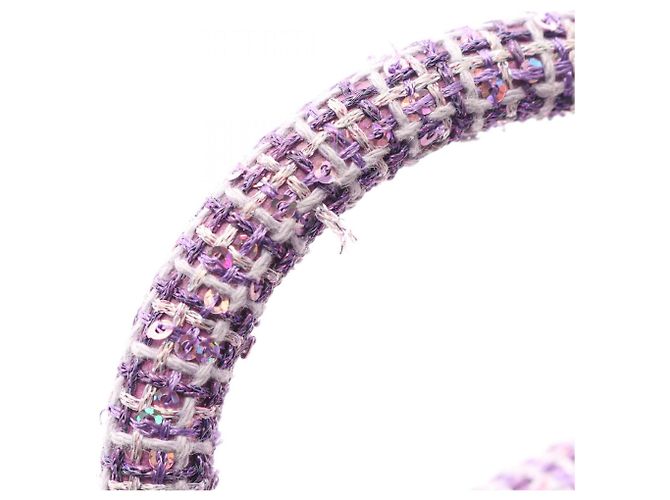 Borsa a spalla in tessuto trapuntato viola Chanel Porpora - vista 7