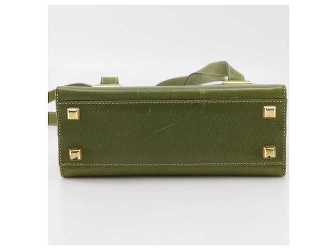 Bolsa de ombro em couro verde Salvatore Ferragamo - vista 12