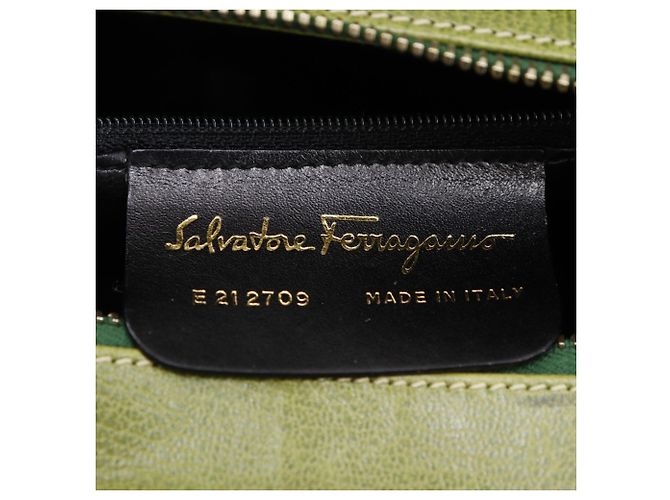 Bolsa de ombro em couro verde Salvatore Ferragamo - vista 15