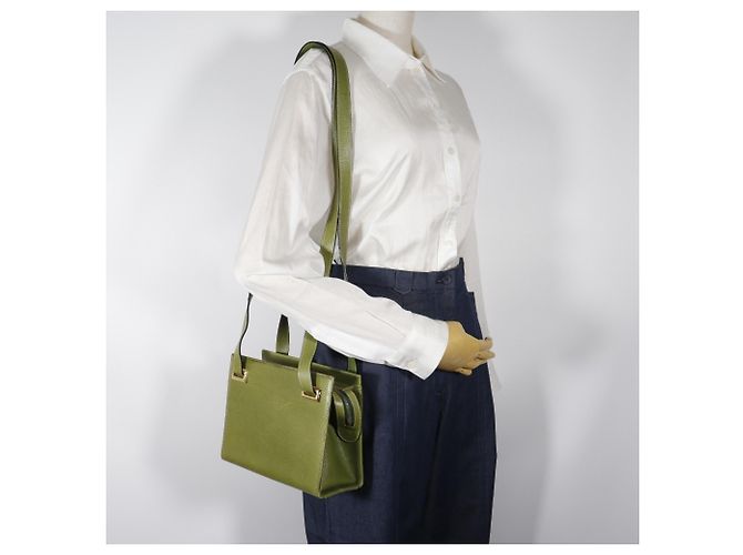 Bolsa de ombro em couro verde Salvatore Ferragamo - vista 16