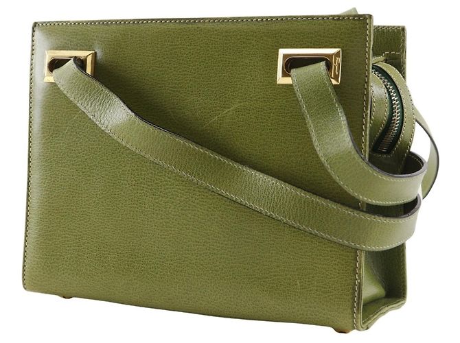 Bolsa de ombro em couro verde Salvatore Ferragamo - vista 2
