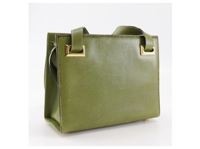 Bolsa de ombro em couro verde Salvatore Ferragamo - vista 3
