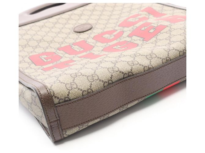 Borsa Tote Gucci GG Supreme Marrone Multicolore Beige - vista 8