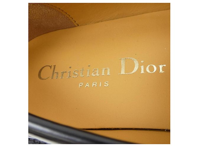 Zapatos de piel de ternera cepillada Christian Dior Negro Blanco - vista 6