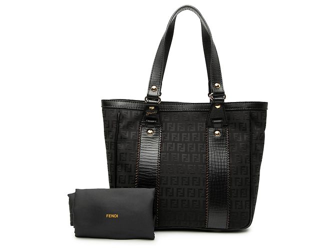 Bolso Tote de lona Zucchino negro Fendi - vista 8
