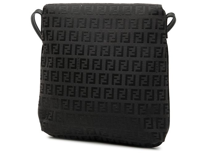 Borsa a tracolla in tela Zucchino nera Fendi Nero - vista 2