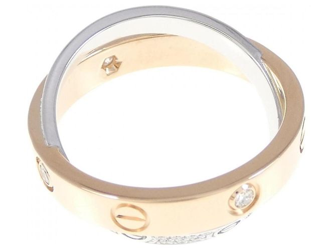 Anello Cartier Be Love Diamante Oro Bianco e Oro Rosa D'oro - vista 3