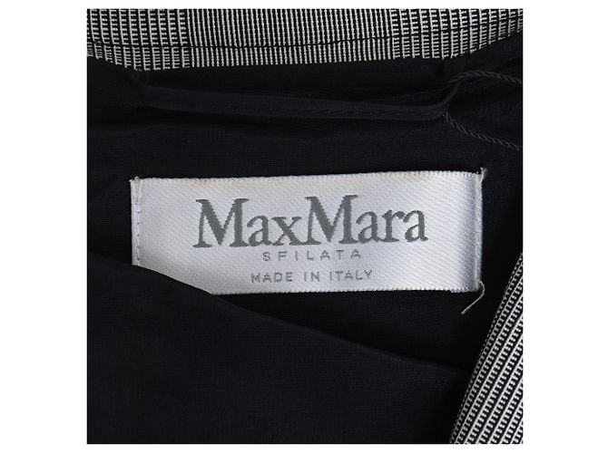 Mono de cuadros Prince of Wales Max Mara en lana gris - vista 4