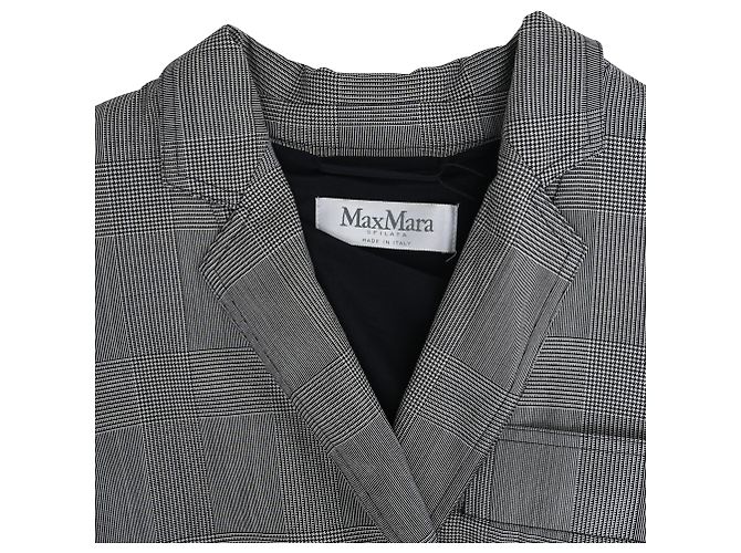 Mono de cuadros Prince of Wales Max Mara en lana gris - vista 5