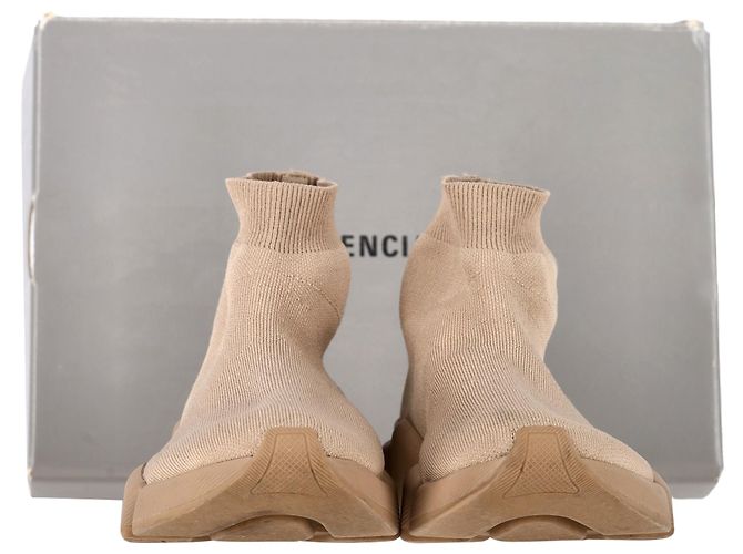 Balenciaga Speed 2.0 Strick-Sneaker aus beigem Polyester - Ansicht 10