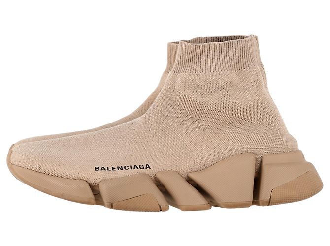 Balenciaga Speed 2.0 Strick-Sneaker aus beigem Polyester - Ansicht 4