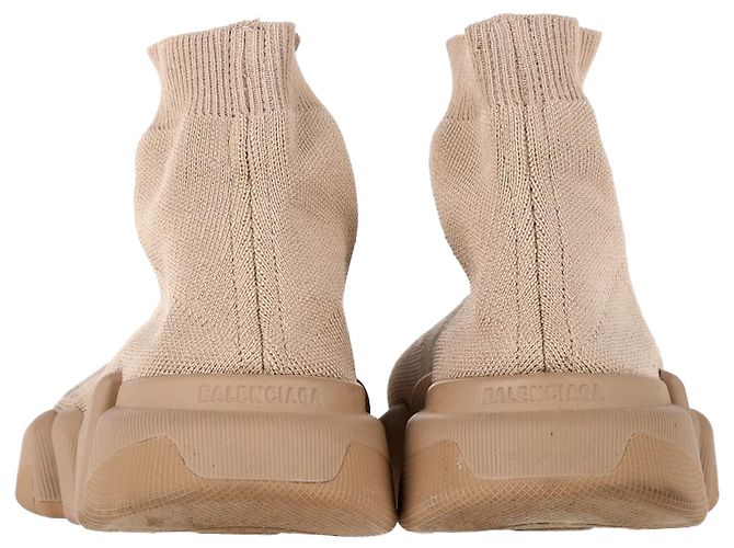 Balenciaga Speed 2.0 Strick-Sneaker aus beigem Polyester - Ansicht 5