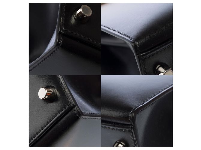 Hermès Borsa HERMES Kelly 28 in Pelle Nera - 103078 Nero - vista 11