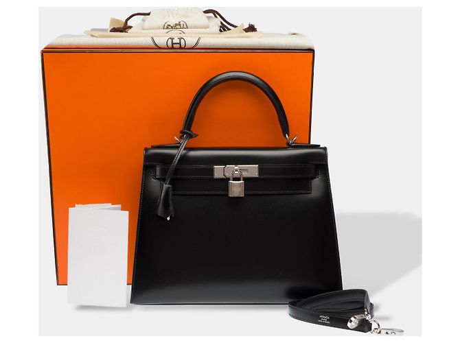 Hermès Borsa HERMES Kelly 28 in Pelle Nera - 103078 Nero - vista 2