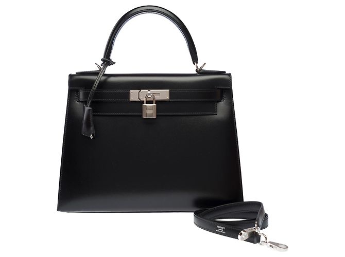Hermès Borsa HERMES Kelly 28 in Pelle Nera - 103078 Nero - vista 3