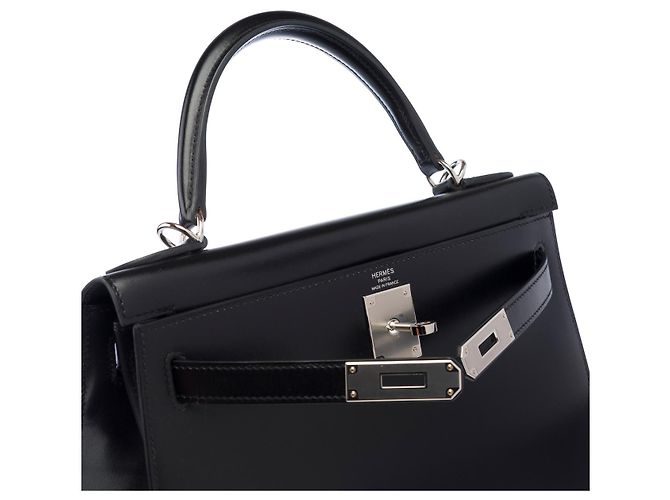 Hermès Borsa HERMES Kelly 28 in Pelle Nera - 103078 Nero - vista 7