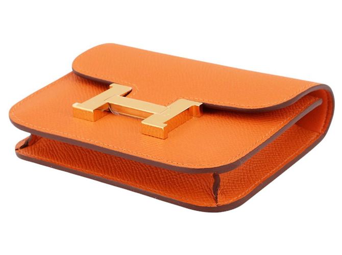 Monedero Constance Naranja Hermès - vista 2