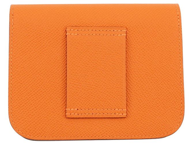 Monedero Constance Naranja Hermès - vista 3