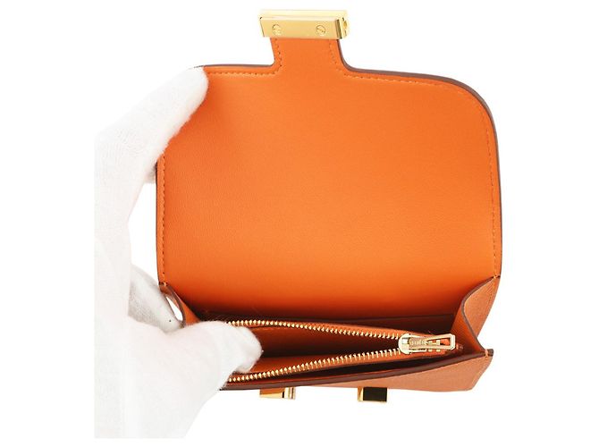 Monedero Constance Naranja Hermès - vista 5