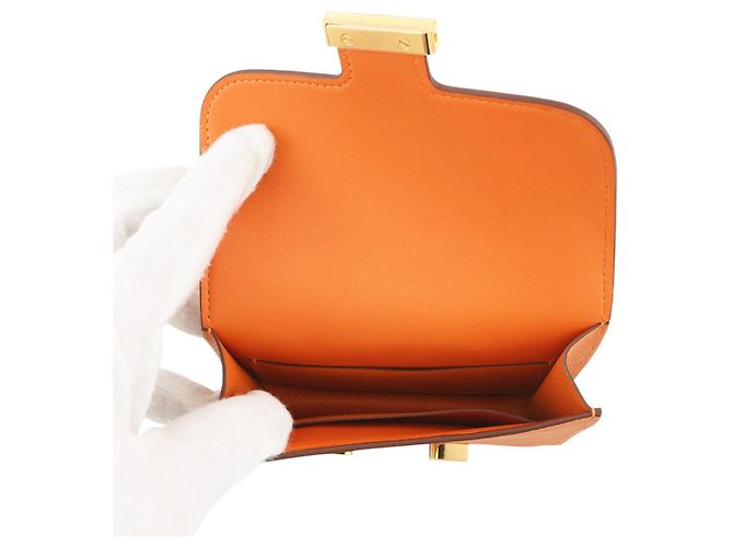 Monedero Constance Naranja Hermès - vista 6