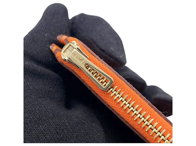 Monedero Constance Naranja Hermès - vista 8