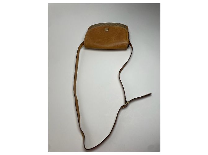 Triomphe Céline Vintage Celine Monogramm Leder Schultertasche beige braun - Ansicht 8
