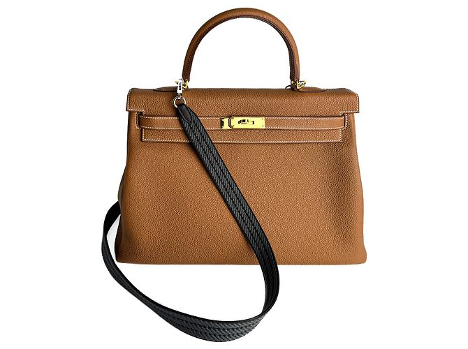 Hermès Cinghia Cordage 25 in tela, tracolla navy Blu navy - vista 11