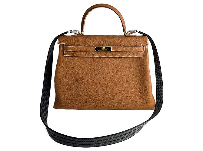 Hermès Cinghia Cordage 25 in tela, tracolla navy Blu navy - vista 9