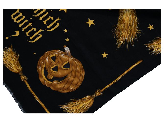 Sciarpa stampata da strega Moschino in nero Arancione - vista 7