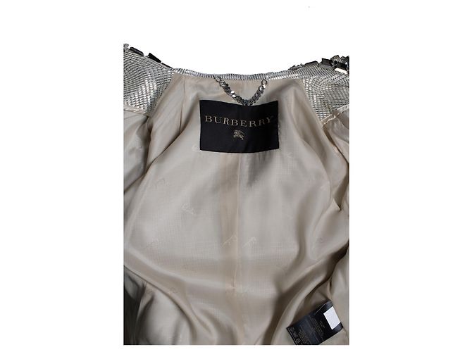 Burberry, silberner metallischer Trenchcoat - Ansicht 10