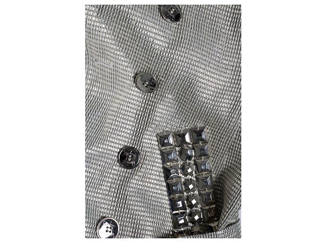 Burberry, silberner metallischer Trenchcoat - Ansicht 5